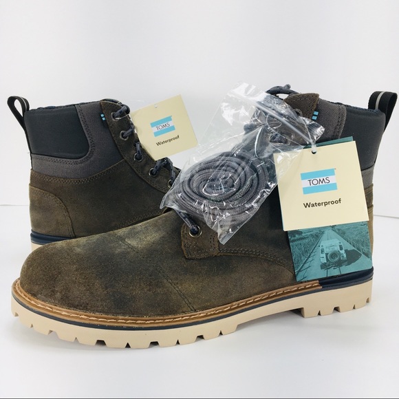 TOMS Men's Ashland Waterproof Grey Suede Boots - Picture 2 of 14